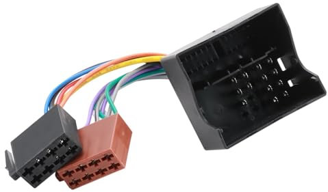 Car Stereo ISO Radio Wire Connector 16 Pin Wiring Harness Adapter Compatible with VW Jetta Passat Ford BMW Mini Cooper R50 Skoda Octavia Opel Corsa Cable Plug for CD Player System