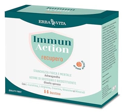 ERBA VITA Immun Action Recupero integratore alimentare a base di Creatina, L-Carnitina, L-Arginina e Vitamine del gruppo B - 14 bustine