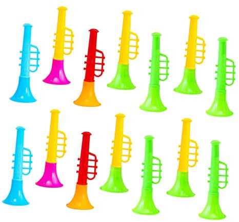 ADOCARN 20Stücke Mini Trompeten Spielzeug für Junge Mädchen Bunte und Lustige Plastik Trompeten Blasinstrument für Geburtstagsgeschenke und Schulaktivitäten