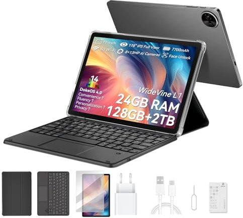 OSCAL 2025 Newest 11 inch Tablet Android 14,24GB+128GB/2TB,120Hz Screen,4G Dual SIM Tablets with Sim Card Slot,Octa-Core,7700mAh,13MP+8MP,Widevine L1,PC Mode, Google Len-Ideal for Work & Entertainment