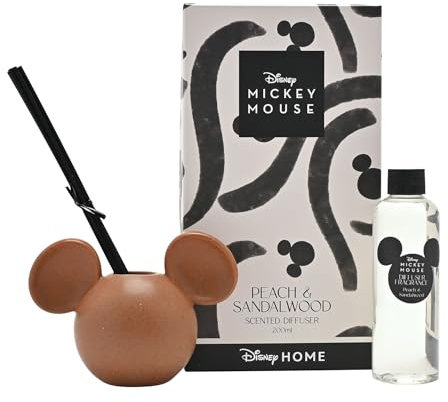 Disney – Mickey Mouse Terracotta Gefäß parfümierter Duftdiffusor mit Duft – Pfirsich & Sandelholz – Offiziell lizenziertes Disney-Produkt – H 9 x B 14 cm