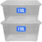 KMJ® 2 Pack Extra Large Plastic Storage Boxes with Lids – Sturdy & Clear Storage Boxes with Lid – Stackable Plastic Box with Lid– Nestable & Really Useful Box– 110L Capacity