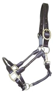 German Riding Stilvolles Lederhalfter „Tessa“ – elegant geflochten, komfortabel gepolstert, braun (Pony)