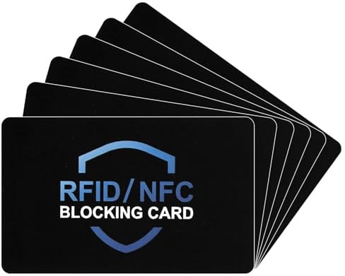 DiULi RFID Blocker Karte 6 Stück, Extra Dünn RFID Blocker Card 0.8mm, Card Protector Geprüfte Safecard für Jede Geldbörse, Set A