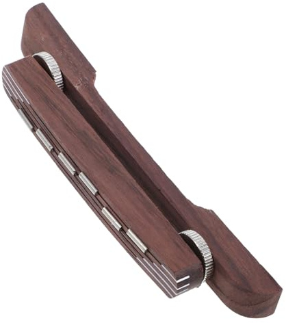 Archtop Gitarrenbrücke Höhenverstellbar 1 Stück für Reparatur | Ebenholz oder Palisander, Zwei Knöpfe und Polierte Oberfläche, für Werkstatt, Austausch und Einstellung