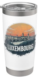 Retro Luxemburg Landschaft Vintage Souvenir Doppelwandiger Edelstahl-Thermobecher