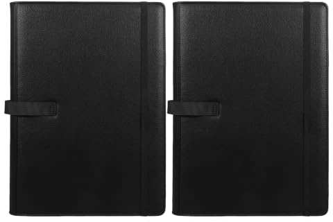 YARNOW Lot de 2 classeurs à partitions en cuir PU - Classeur à 3 anneaux pour partitions de chœur avec pochettes pour cartes et bandoulière réglable - Format A4, idéal pour le piano, le chant