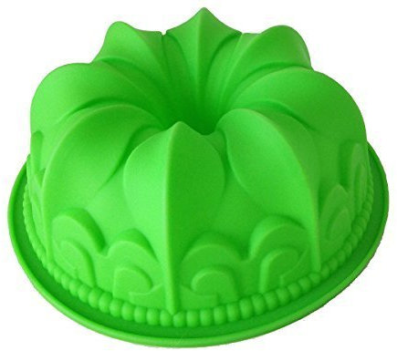 GMMH Gugelhupf Backform aus Silikon (D1, Grün) Silikonbackform Blume Backform, Gugelhupfform, Kuchenform aus Silikon, Form, Silikonform, Brotbackform Obstbodenform Marmorkuchen Rührkuchen