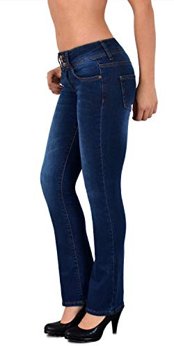 Bootcut Jeans Damen Stretch Jeanshose Low Waist Weite Hose Flared Schlaghose Hüftjeans Bis Übergröße B600