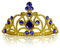 Katara 1682 - Prinzessin Diadem Krone, Verkleidung Kostüm, Fasching Karneval, Haarspange, Gold/Dunkelblau