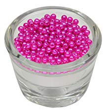 Creativery 200 Perlen 4mm Fuchsia Orchidee 183D // Kuststoff Bastelperlen Drahtsterne Wachsperlen Perlenkette