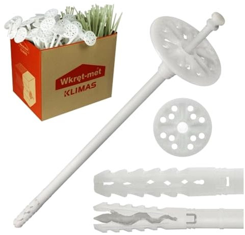 100 Stk. Dübel ∅ 10 mm Dämmstoffdübel Tellerdübel Schlagdübel Kunststoffnagel glasfaserverstärkt (LTX ∅ 10 x 200 mm)