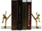 Serre-livres en acier inoxydable brillant pour bureau, école, bibliothèque, maison (doré)