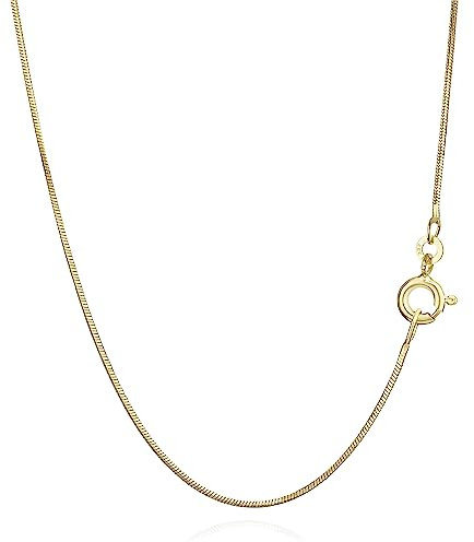 NKlaus 42cm Schlangenkette 333 Gelbgold 8 Karat elegante Halskette filigrante Breite 0,7mm Collier 1,6g federleicht 9451
