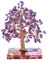 KYEYGWO Amethyst Heilung Kristallbaum auf Achat Scheiben Base, Kupferdraht Geldbaum Feng Shui Bonsai Baum Deko Figuren für Glück, Reichtum und Gesundheit