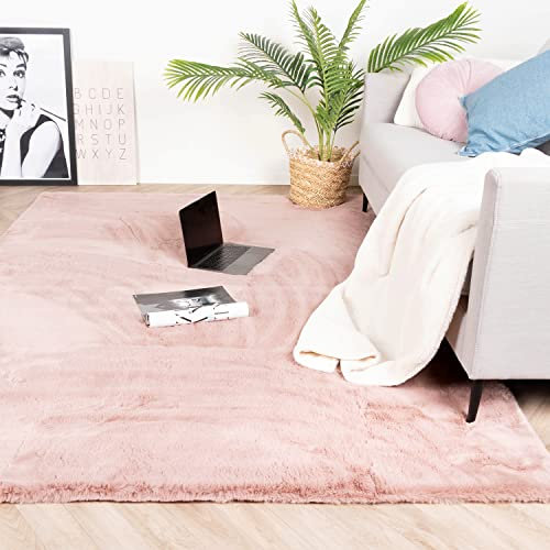 FRAAI Hochflor Teppich - Comfy Supreme Rosa 160x230cm - Shaggy, Einfarbig - Modern, Skandinavisch - Wohnzimmer, Esszimmer, Schlafzimmer - Fellteppich - Rug
