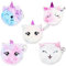 Einhorn Geldbörse,Forreen 5 Stück Einhorn Portemonnaie Mini Geldbeutel Plüsch Coin Purse Cartoon Brieftasche für Mädchen Party Geburtstagsgeschenk