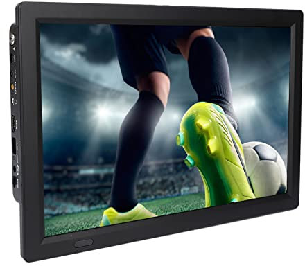 Analog Televisions Car Television, 14 Inch Digital TV with Freeview Same Screen Function 1280x800 Resolution, Color TFT LED Rechargeable Television Player for Motorhome Caravan Car Kitchen Bed
