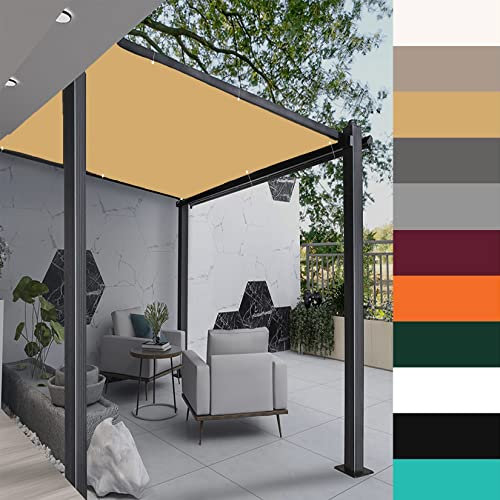 KUAW Tende da Sole per Esterno Impermeabile 2.5x4M per Giardino, Patio, Pergola, Cortile Telo Frangivista Balcone Resistente al Clima,95% Schermo UV, Color Crema