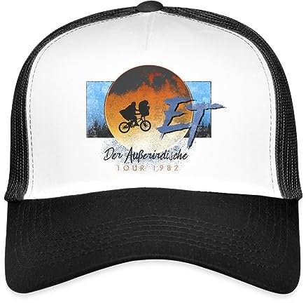 Spreadshirt E.T. Der Außerirdische Tour 1982 Trucker Cap, One Size, Weiß/Schwarz