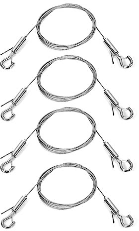 4 Stück Aufhängedraht Bilder, 2mx1,5mm Verstellbar Foto Aufhängedraht Edelstahl Bilder Aufhängedraht zum Aufhängen von Spiegeln Fotorahmen Hält Bis zu 20kg