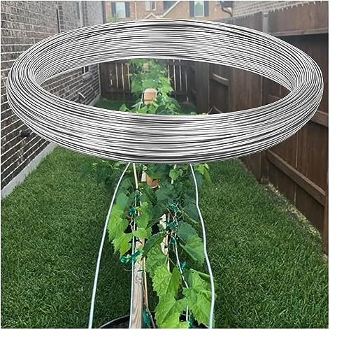 SAFWEL Zipline Wire Picture Wire 8 Gauge Galvanized Solid Wire for Crafts Plants DIY Floral Fastening Fixing Up Fences, 4mm(4/25 inch) Diameter (Size : 5M/16.4ft)