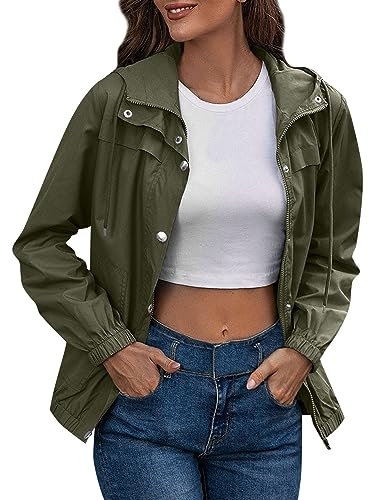 Fossean Womens Waterproof Jacket Golf Short Sleeve Waterproof Jacket Coat for Women Packable Rain Jacket Long Raincoat Festival Rain Poncho Neon Clothes for Women Windbreaker