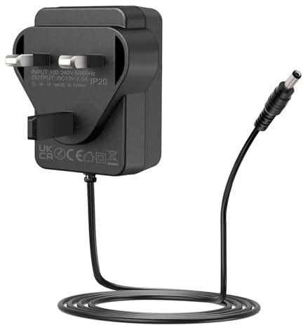 12V 2A UK Replacement Power Adapter Supply for 1TB External Hard Drive HD 12V 1.5A, Stream94i DAB+/DAB/FM Internet Radio, Ring RPP265 (12V2A 5.5 * 2.5mm)