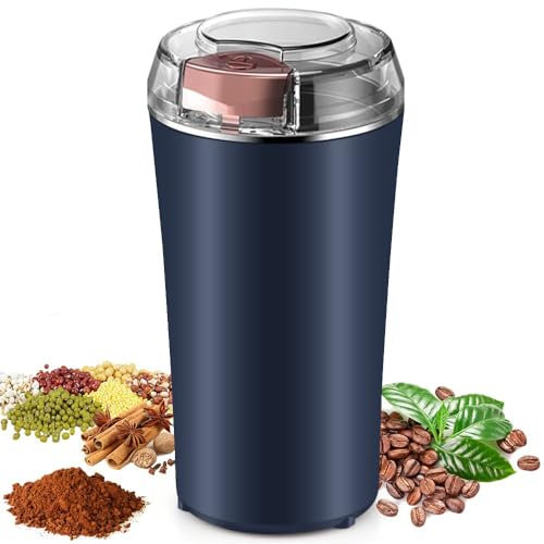 Lynarc Moulin à café électrique, Moulin à grains de café amovible, capacité de grains de café 12-15 tasses / 4,2 OZ moulin à expresso moulin à épices bol amovible en acier inoxydable - 7,5