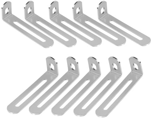 CPYJW 10 Pièces Équerre De Fixation,Équerres De Fixation En Forme De L Meubles Equerre Metal Support 7.25x2.4x1.5 Cm En Coin Réglable à 90 Degrés Pour éTagères Avec Structure Bois Tables Et Chaises