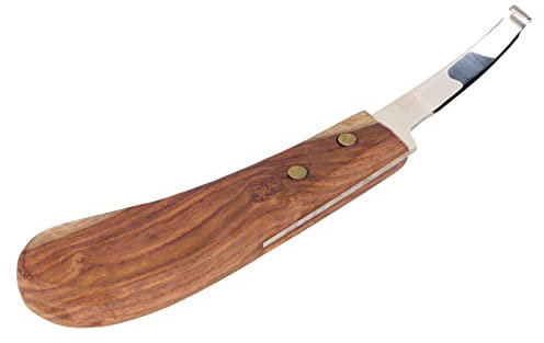 Strumento per Rifinire lo Zoccolo, Coltello per Zoccoli con Manico in Legno a Lama Curva per Fattoria (lama singola per mano sinistra)