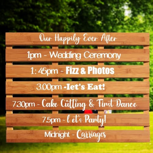 HERSTL Sticker Mariage Palette Personnalisé, Décalcomanie en Vinyle pour Plaque De Mariage sur Palette en Bois,Décalcomanie À L'ordre du Jour Personnalisée, Plaque De Bienvenue De Mariage Bricolage 