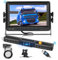 Hodozzy Solar Rückfahrkamera Kabellos Kit mit 7 Zoll Monitor,Rückfahrkamera mit 1080P Nachtsicht,DVR Aufnahme,Magnetische Solar Wiederaufladbare Rückfahrkamera 10000mAh mit Wasserdicht für Wohnmobil