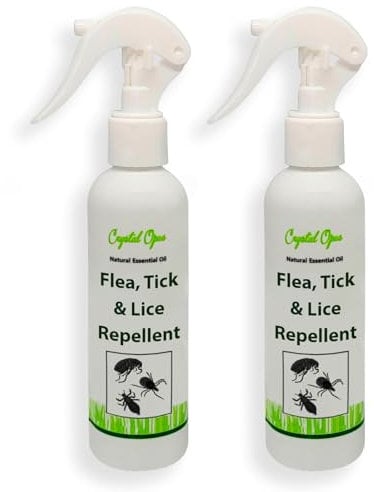 2 Pack Flea, Tick & Lice Repellent Spray. Dog, Cat & All Animal Bugs. Tried & Trusted Natural Essential Oil Blend. Highly Effective, Humane, Beautifully Smelling & Safe Deterrent.