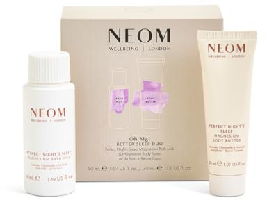 NEOM - Oh Mg! Better Sleep Duo Coffret cadeau | Lait de bain au magnésium et beurre corporel au magnésium pour le sommeil parfait
