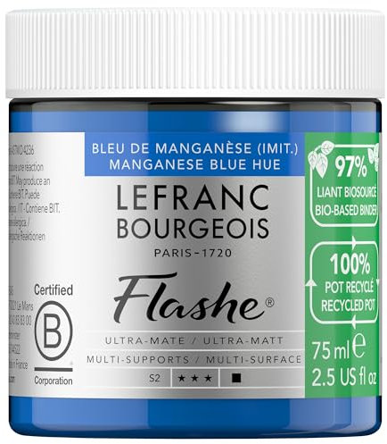 Lefranc Bourgeois Flashe Bio Based Peinture acrylique Pot de 75ml Bleu De Manganèse (Imitation) Série 2