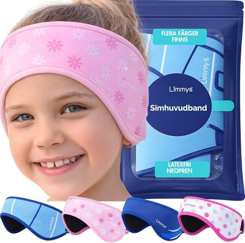 Limmys Bandeau de Natation pour Enfants & Adultes – Néoprène Antidérapant | Protection des oreilles inspirée par les médecins - Bande élastique renforcée - Matériaux sans latex - Maintient les bouchons