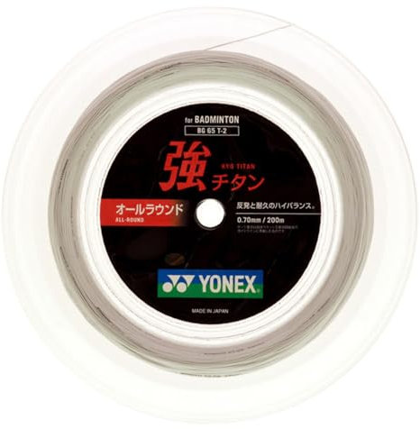 YONEX ONEX BG65TI Titanium Badminton String Spule 200M, Color- White