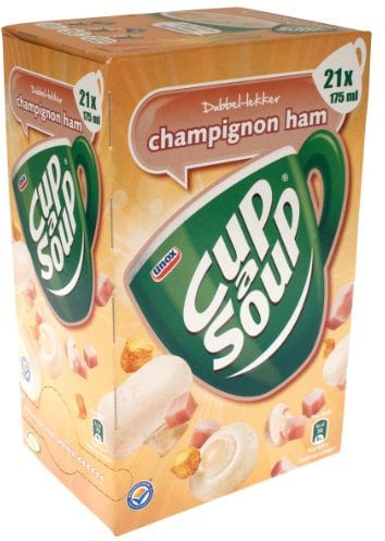 Unilever Mushroom and Ham Soup, Cup a Soup, Bags, Unox, 21 x 175ml