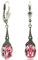Jugendstil Ohrringe mit Markenkristallen Silber Rosa NOBEL SCHMUCK