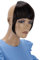 CAISHA Pony Clip In Extensions Stirnfransen Haarteil Haarverlängerung Schokobraun HF4-2
