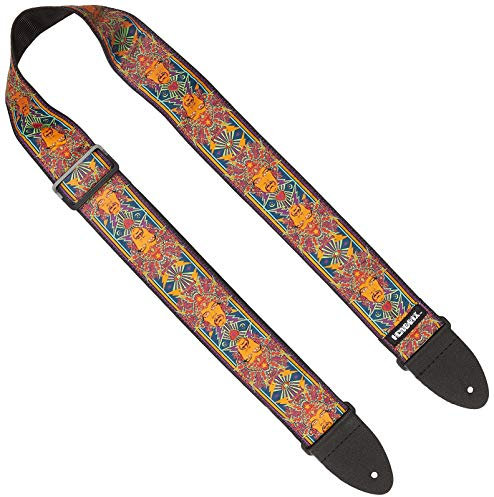 JIM DUNLOP Gitarrengurt Hendrix Poster, Nylon, Schwarz und Orange