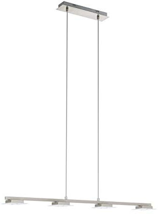 EGLO LED Hängelampe Laniena, Pendelleuchte Esstisch, Stahl in nickel-matt, Kunststoff in satiniert warmweiß