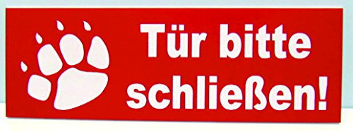 Torschild Rot Tor bitte schließen,12 x 4 cm Gravur Schild Hundeschild Hinweisschild