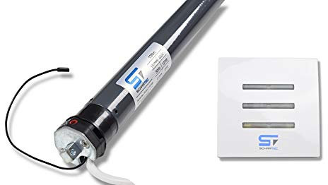 SCHARTEC Funk-Rolladenmotor inkl. Funk-Wandtaster - Rohrmotor, Funk Rolladenschalter - Rolladensteuerung 40 und 60 mm Welle Rolladenantrieb - Rollladen Funk Schalter