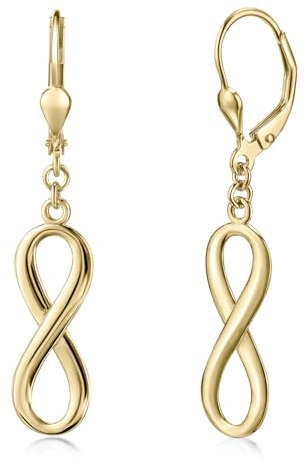 Materia Damen Ohrhänger Gold - Unendlichkeitszeichen Ohrringe Silber 925 SO-249-Gold