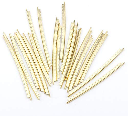 Unxuey Guitar Fret Wires 20pcs 2.0mm Width Gold Tone | Copper, Bass Fingerboard, For Classical Acoustic Guitars