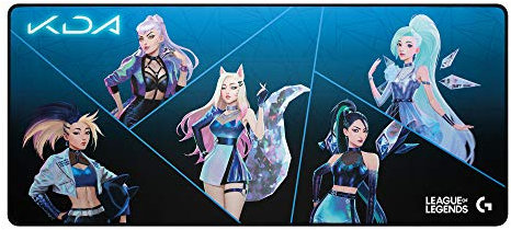 Logitech G840 K/DA Tapis de Souris Gaming XL, Épaisseur de 3 mm, Base Stable en Caoutchouc, Equipement de Gaming Officiel de League of Legends - Multicolore, Pour PC