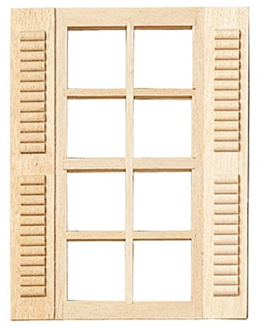 Melody Jane Puppenhaus 8 Ausschnitt Fenster Mit Fensterläden Holz 1:12 Maßstab 4 x 5 10 x 12.5cm
