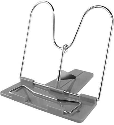 Leseständer / Buchhalter / Buchständer / mit Metallbügel / Farbe: grau